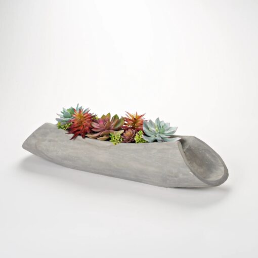 Echeverias and Mixed Succulents in Grey Lodge Planter - 227040