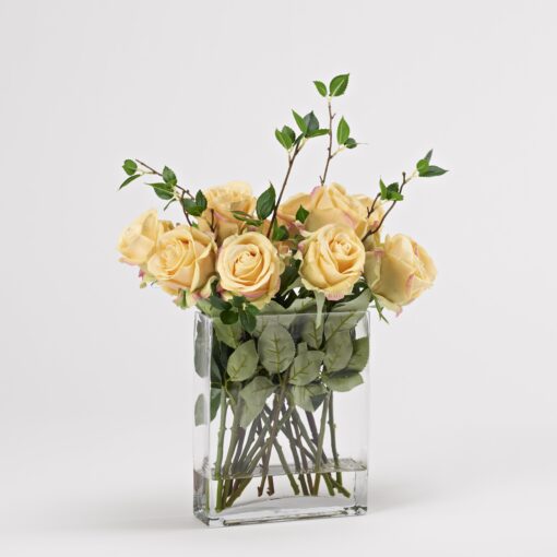 Yellow Roses in Panel Vase - 212211