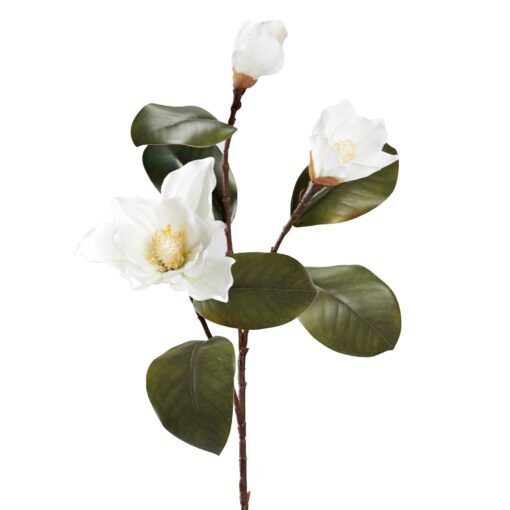 White Magnolia Branch with 3 Flowers - FL2559